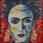 Leinen | Salma Hayek as Frida Kahlo 80x60 cm 2023